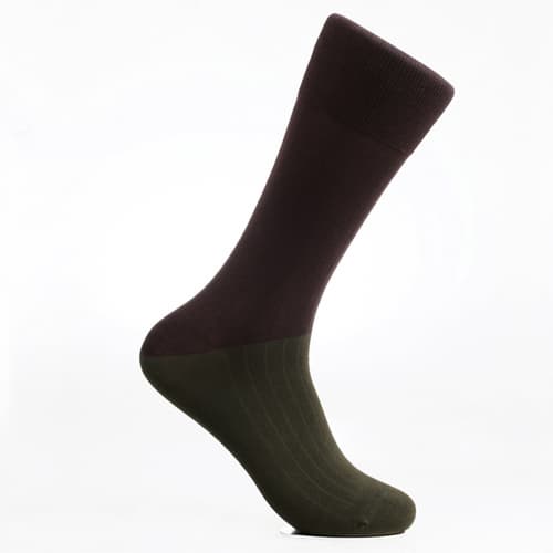 Men_s dress socks_Grayish khaki block socks_Egyptian cotton